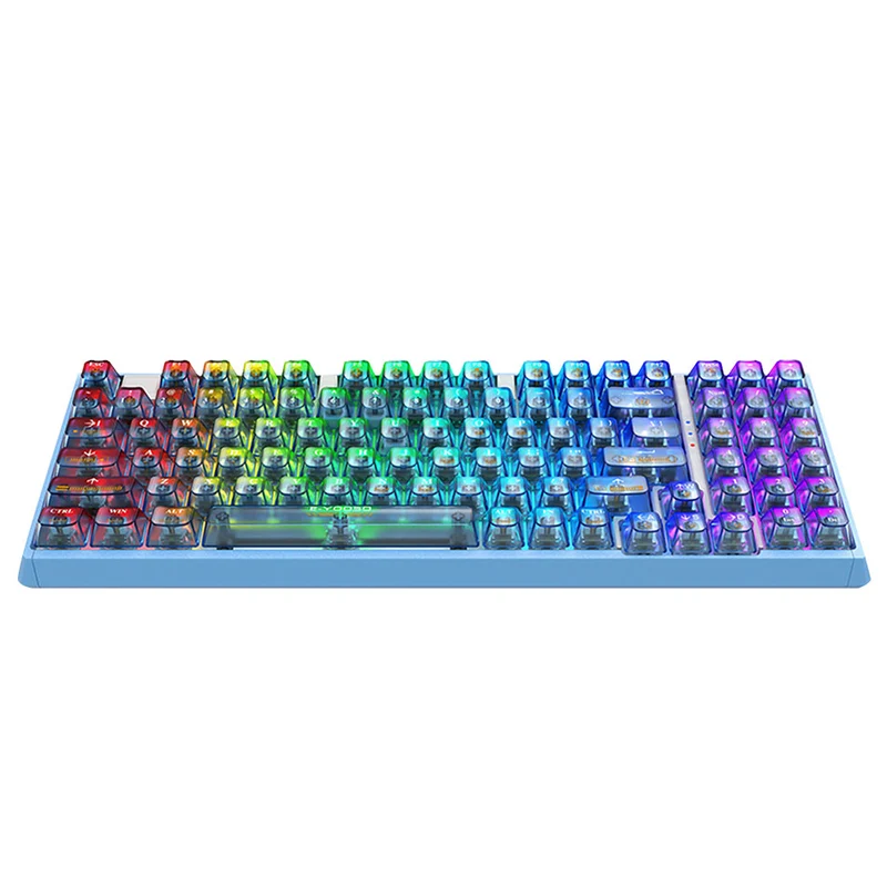 E-Yooso Z-94J Tri-Mode RGB 94-Keys Hot-Swappable Mechanical Keyboard Crystal Blue (Linear White Switch)