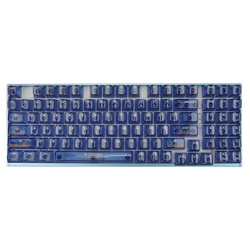 E-Yooso Z-94J Tri-Mode RGB 94-Keys Hot-Swappable Mechanical Keyboard Crystal Blue (Linear White Switch)