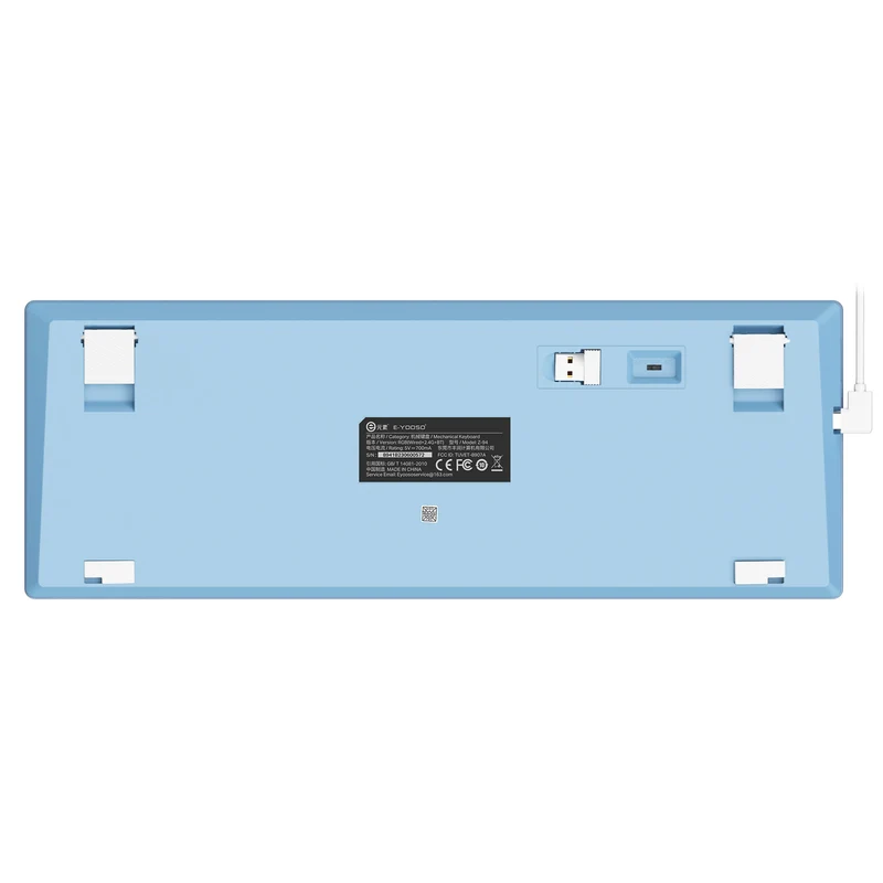 E-Yooso Z-94 Tri-Mode RGB 94-Keys Hot-Swappable Mechanical Keyboard White/Blue (Linear White switch)