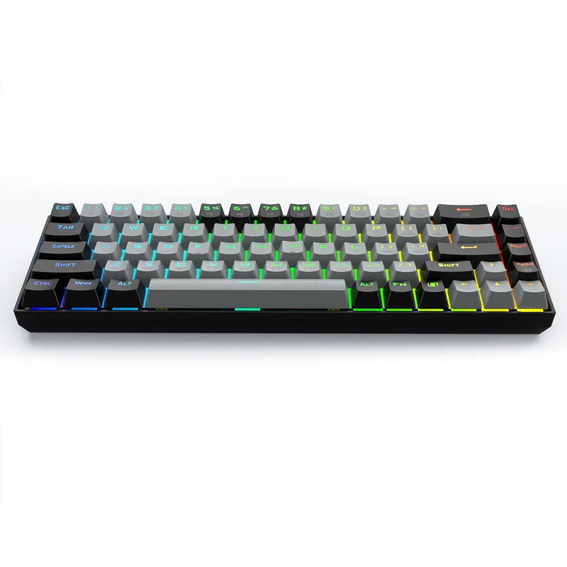 E-Yooso Z-686 RGB 68-Keys Hot Swappable Mechanical Keyboard Grey/Black (Red Switch)