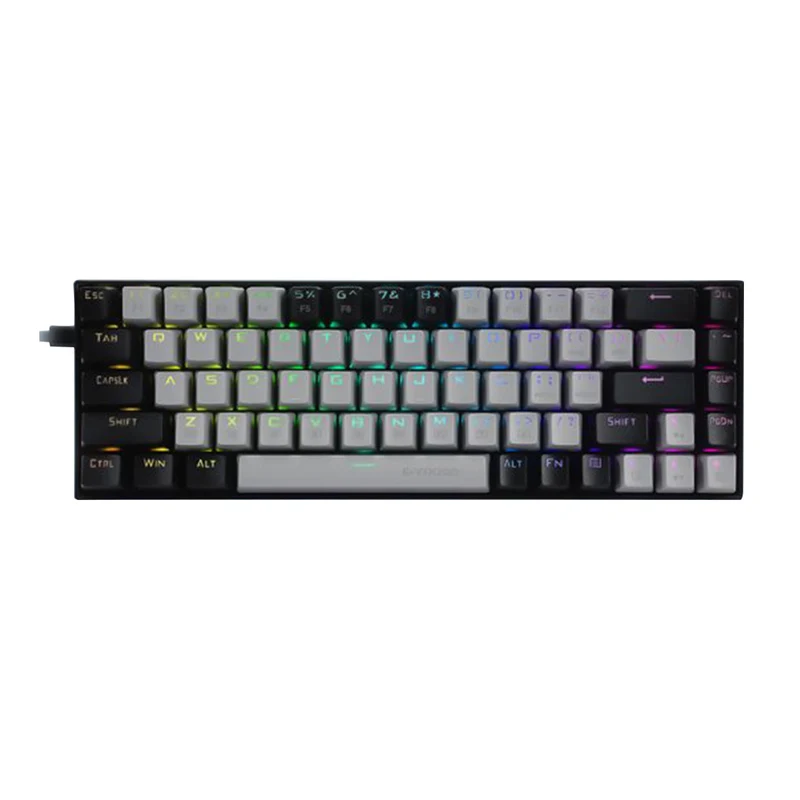 E-Yooso Z-686 RGB 68-Keys Hot Swappable Mechanical Keyboard Grey/Black (Red Switch)