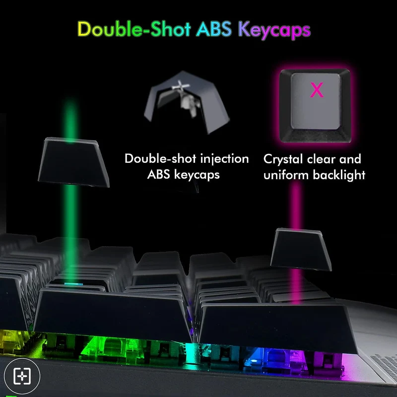 E-Yooso K-662 Rainbow Light 104-Keys Wired Mechanical Keyboard Black