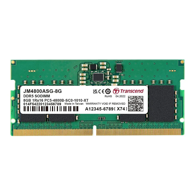 Transcend Jetram 8GB DDR5 4800MHZ CL40 SODIMM (JM4800ASG-8G)