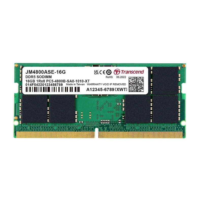 Transcend Jetram 16GB DDR5 4800MHZ CL40 SODIMM (JM4800ASE-16G)