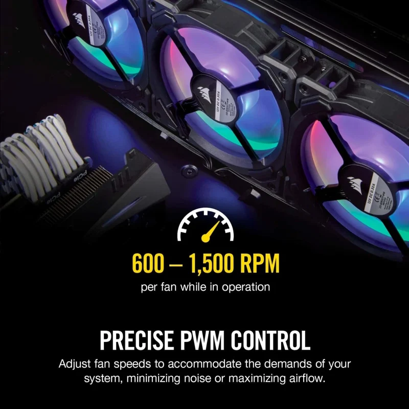 Corsair LL140 RGB 140MM Dual Light Loop LED PWM Fan With Lighting Node (Black) (Twin Pack)