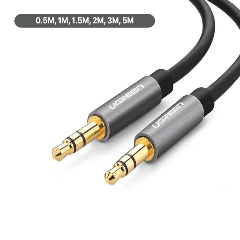 UGreen 3.5mm Male To Male Round Cable (0.5m, 1m, 1.5m, 2m, 3m, 5m) (AV119)