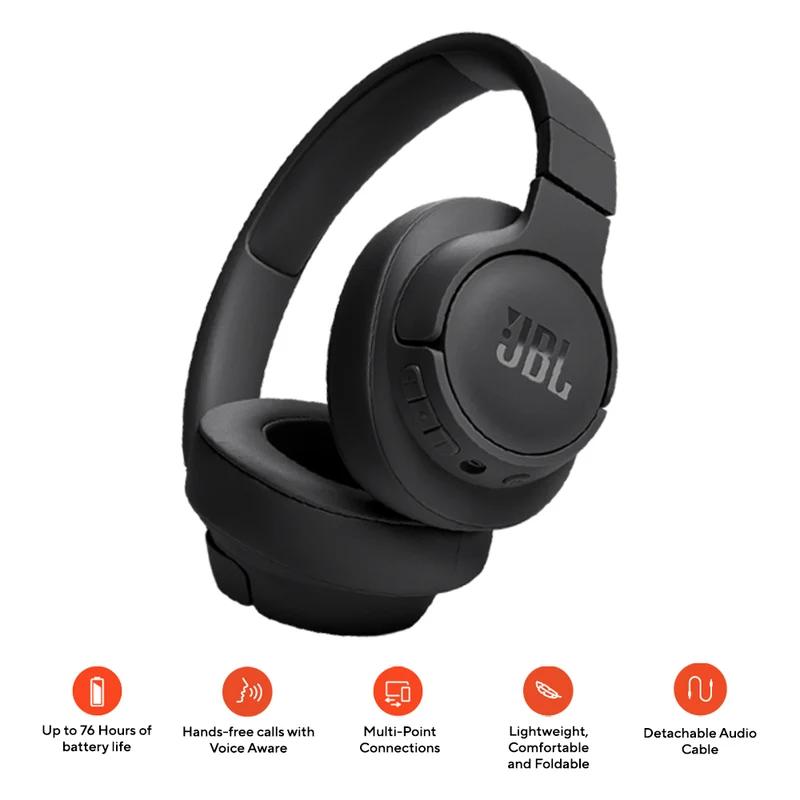JBL Tune 720BT Wireless Over-Ear Headphones (Black)