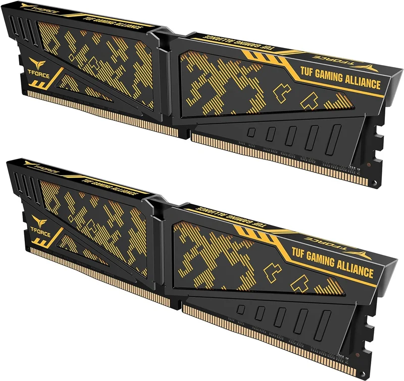 Teamgroup T-Force Vulcan TUF Gaming Alliance 16GB (2X8GB) DDR4 3200MHZ Desktop Memory (TLTYD416G3200HC16CDC01)