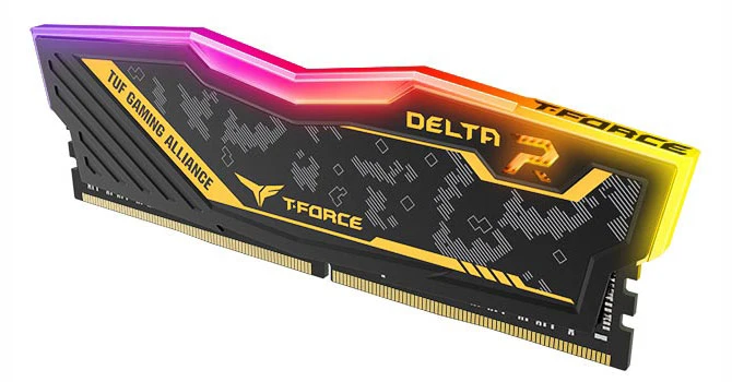 Teamgroup T-Force Delta TUF Gaming Alliance RGB 16GB DDR4 3200MHZ CL16-20-20-40 1.35V Desktop Memory (Black) (TF9D416G3200HC16F01)