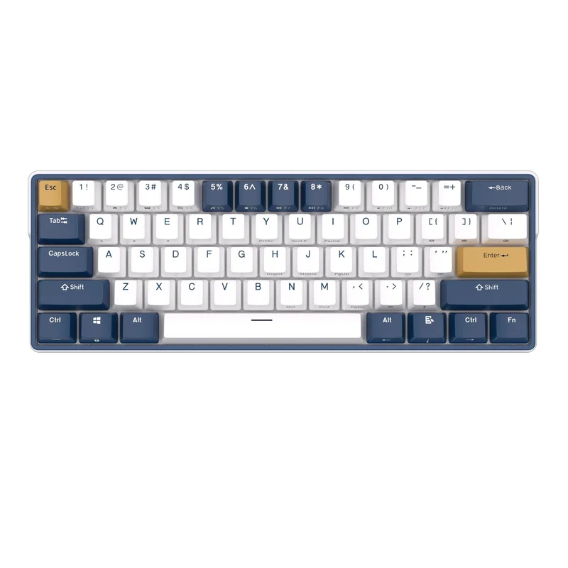 Royal Kludge RK61 Plus Tri-Mode RGB 61-Keys Hot-Swappable Mechanical Keyboard Klein Blue (Brown Switch)