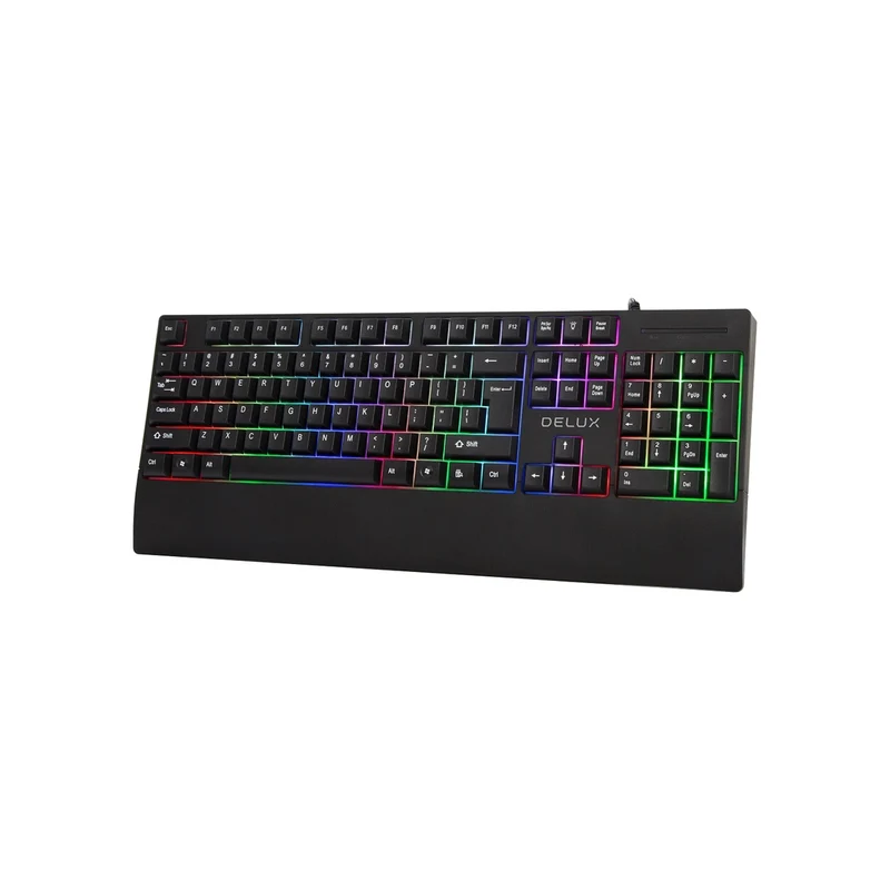 Delux K9852U 104-Keys Membrane Wired Gaming Keyboard
