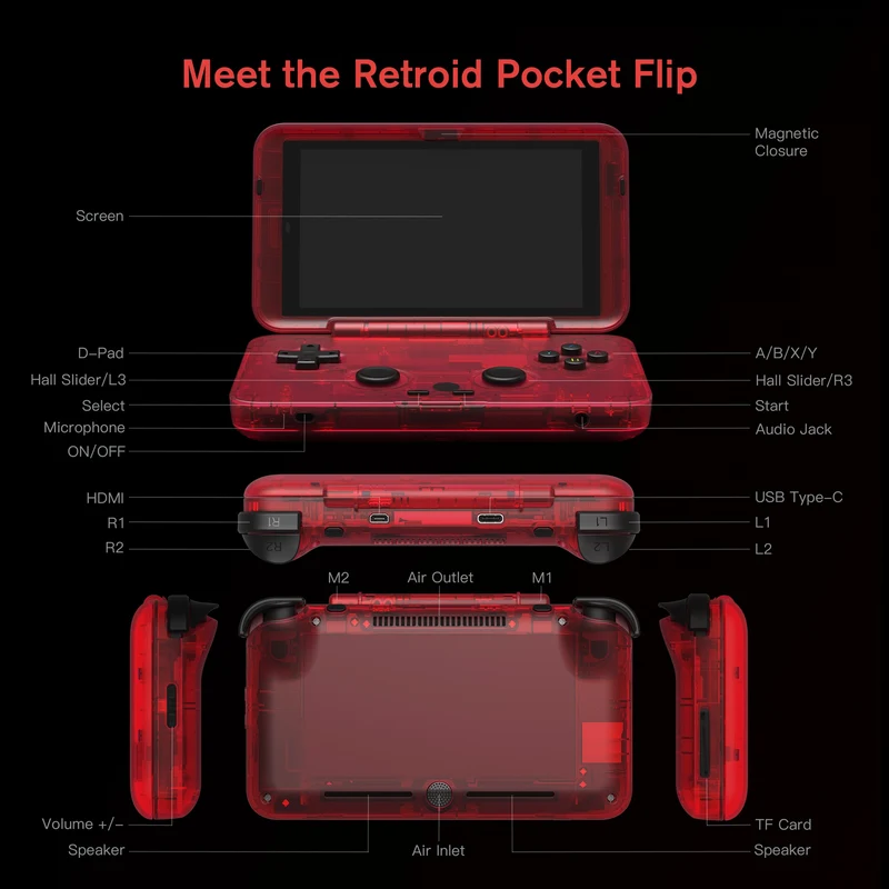 Retroid Pocket Flip Handheld Retro Gaming System