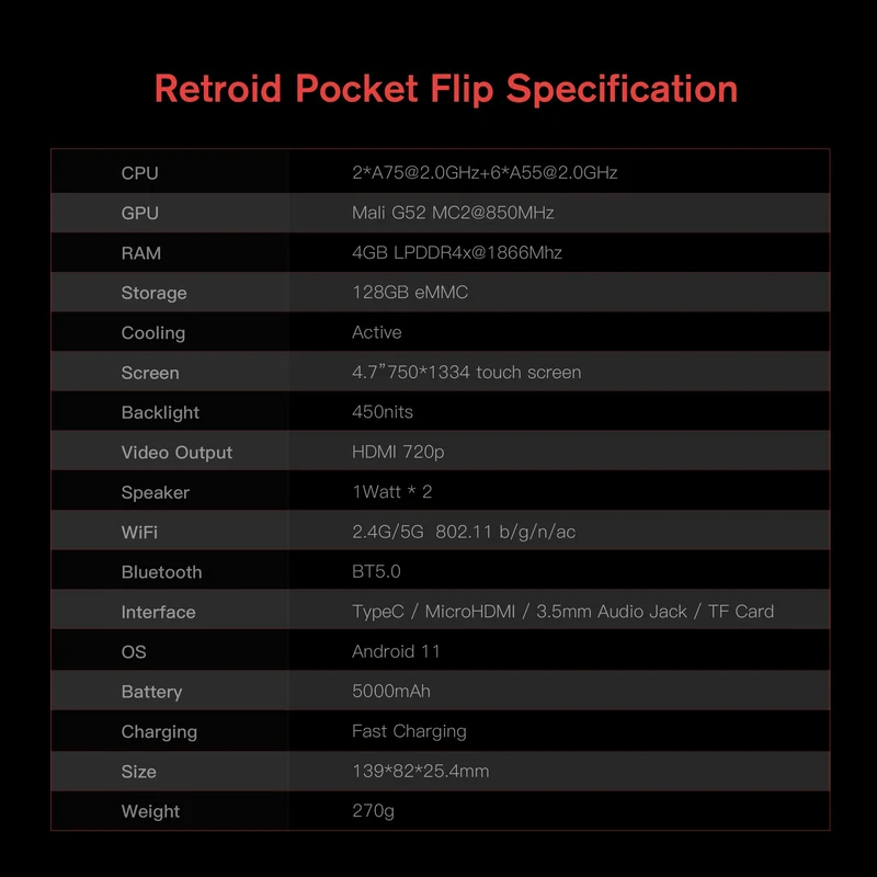 Retroid Pocket Flip Handheld Retro Gaming System