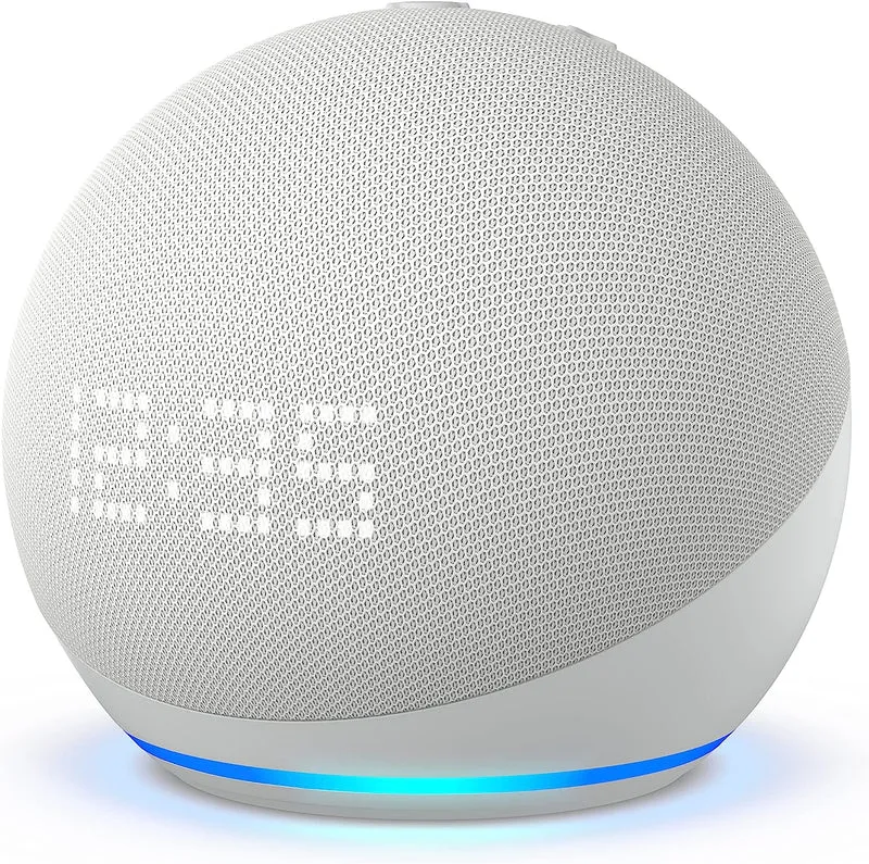 Amazon Echo Dot 5th Gen Smart Speaker With Clock & Alexa (Glacier White)