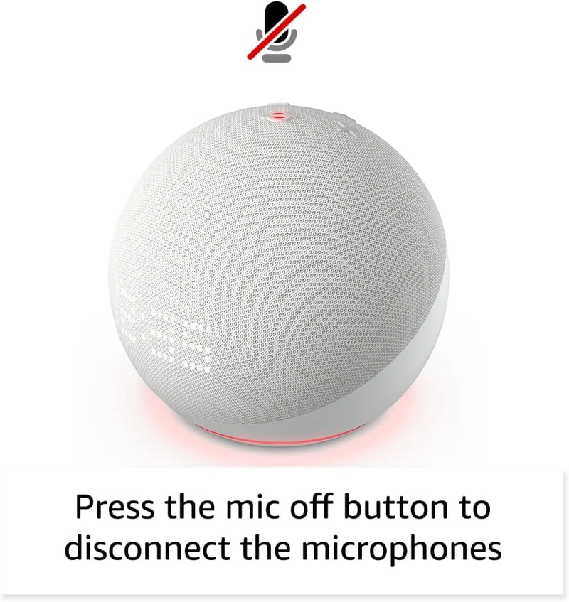 Amazon Echo Dot 5th Gen Smart Speaker With Clock & Alexa (Glacier White)