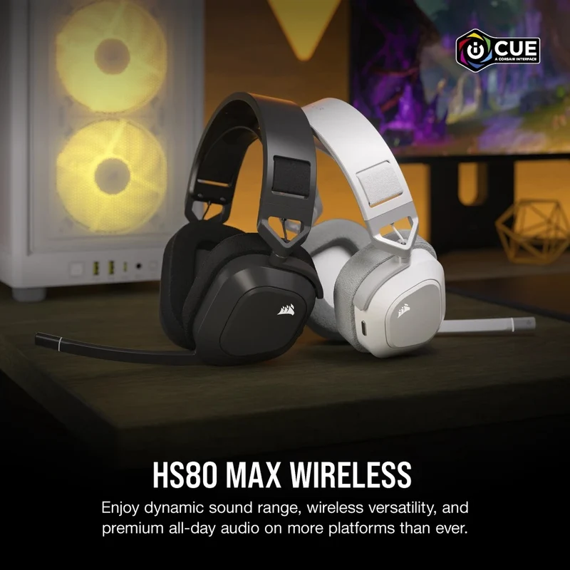 Corsair HS80 MAX Premium Wireless RGB Gaming Headset (Steel Grey)