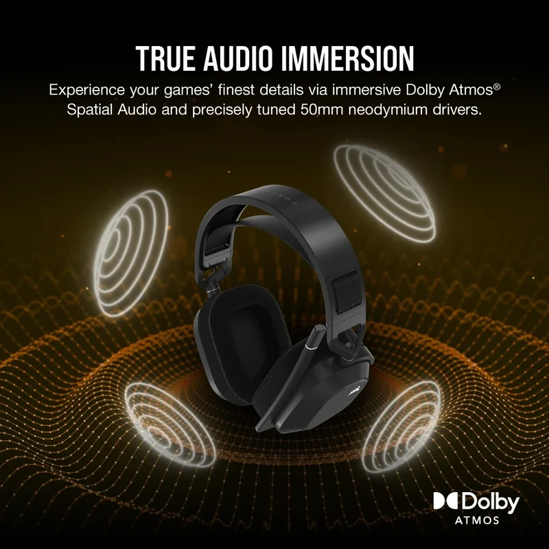 Corsair HS80 MAX Premium Wireless RGB Gaming Headset (Steel Grey)