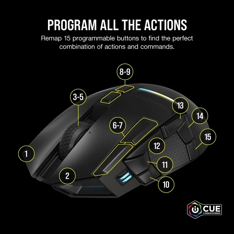 Corsair Darkstar Wireless RGB MOBA/MMO Optical Gaming Mouse (Black)