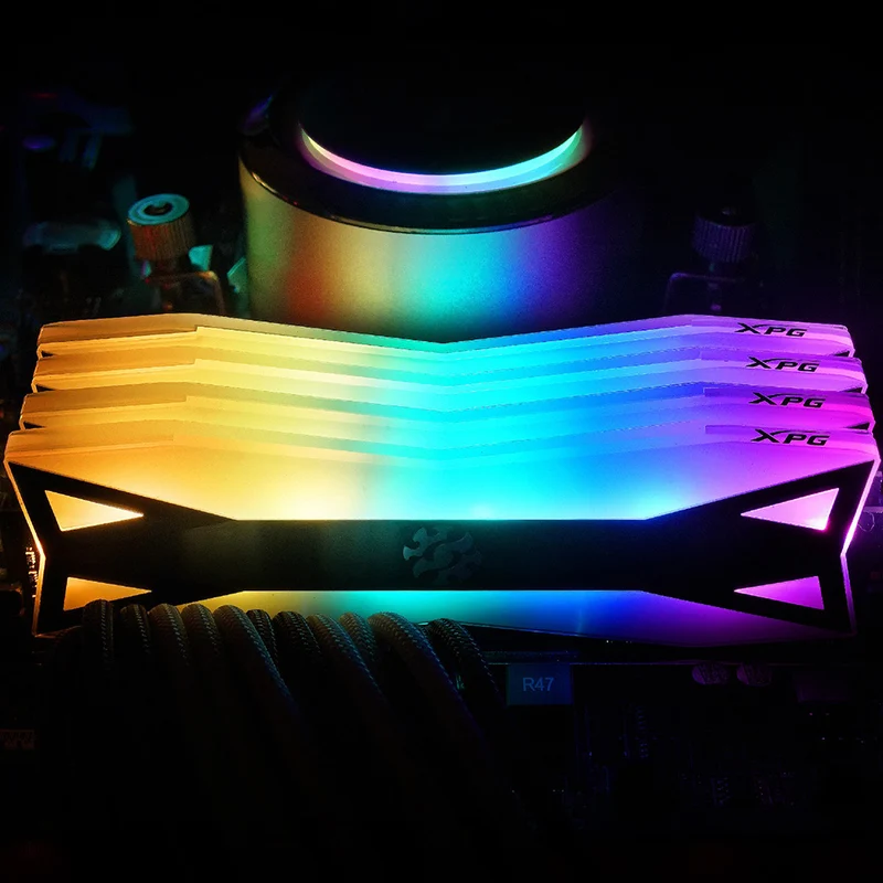 ADATA XPG Spectrix D60G 32GB (2X16GB) DDR4 RGB 3200MHZ PC4-25600 CL16-20-20 1.35V Desktop Memory (Tungsten Grey) (AX4U320016G16A-DT60)