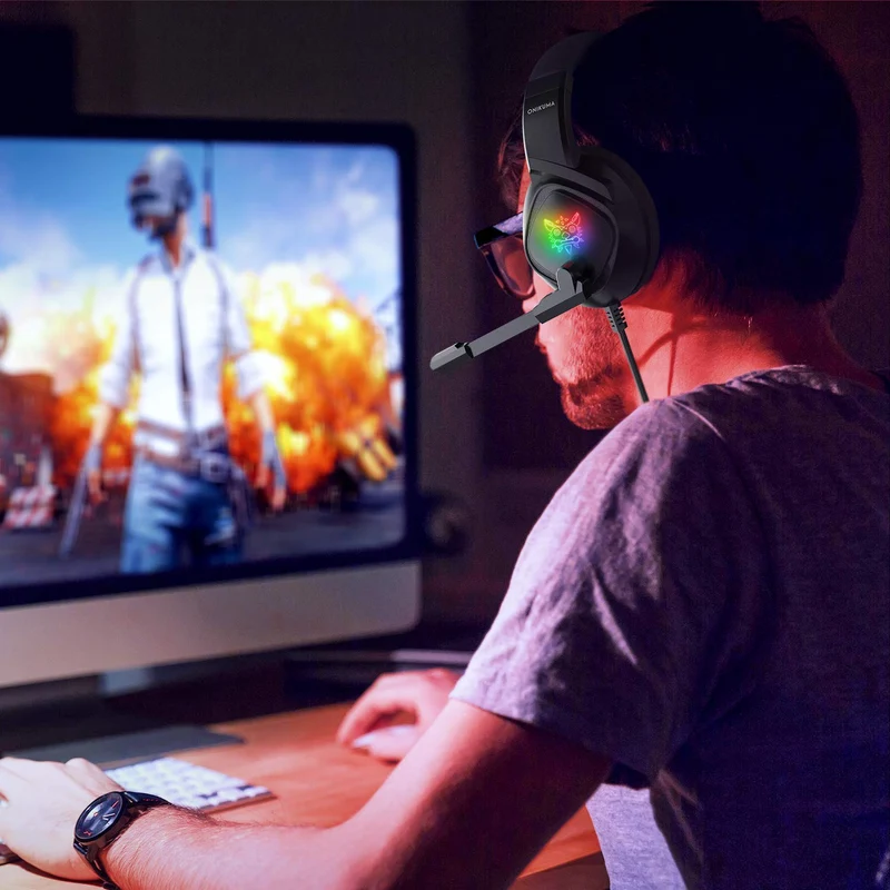 Onikuma K19 Professional Gaming Headset With RGB LED Backlight (Black)