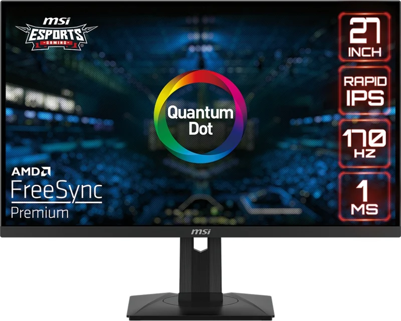 MSI G274QPF QD 27" Flat Rapid IPS 170Hz 1ms GTG Freesync (2560x1440) Night Vision And Adjustable Stand eSports Gaming Monitor