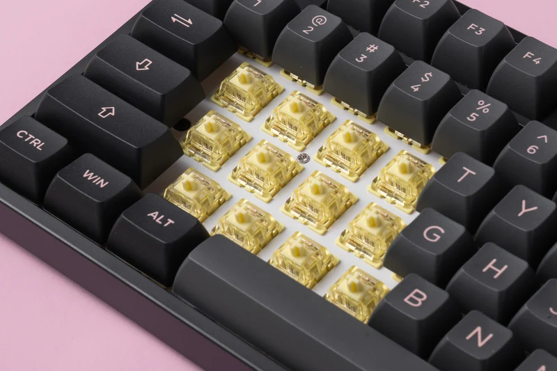 Akko 5087S VIA RGB Hot-Swappable Mechanical Keyboard Black & Pink (V3 Cream Yellow Switch)