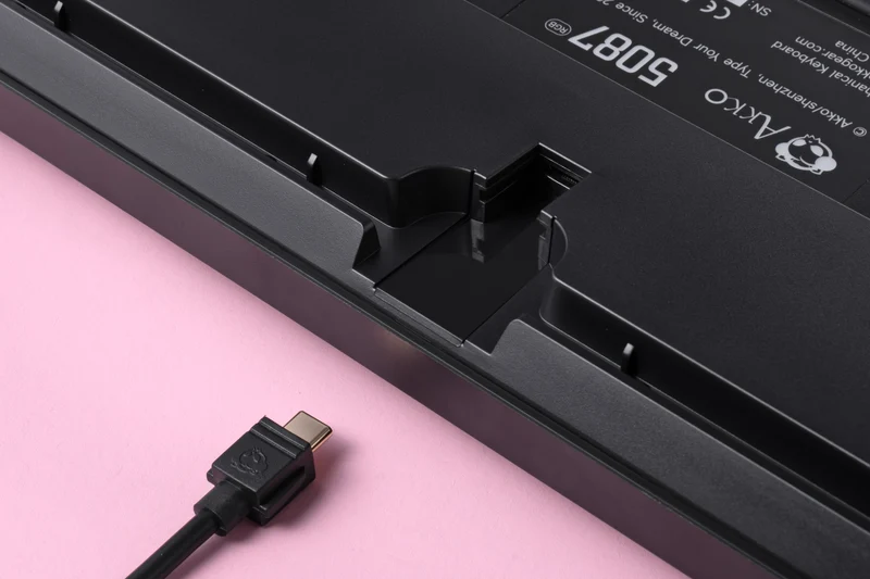 Akko 5087S VIA RGB Hot-Swappable Mechanical Keyboard Black & Pink (V3 Cream Yellow Switch)