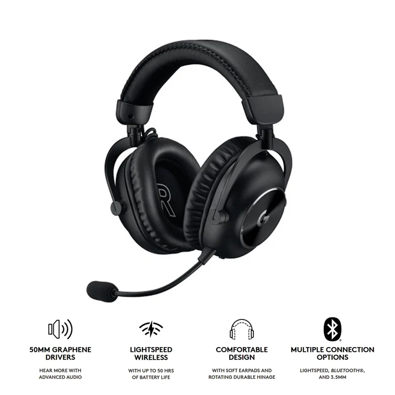 Logitech Pro X 2 Lightspeed Wireless Gaming Headset (Black)
