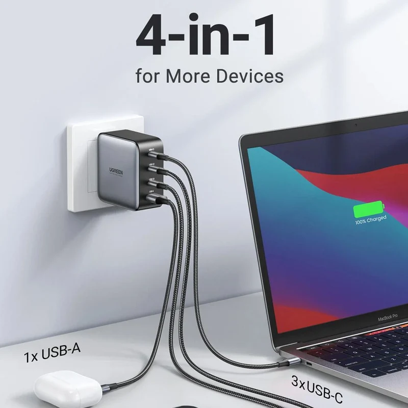 UGreen Nexode 4-Port Gan Fast Charger 100w (Black) (CD226/40737)