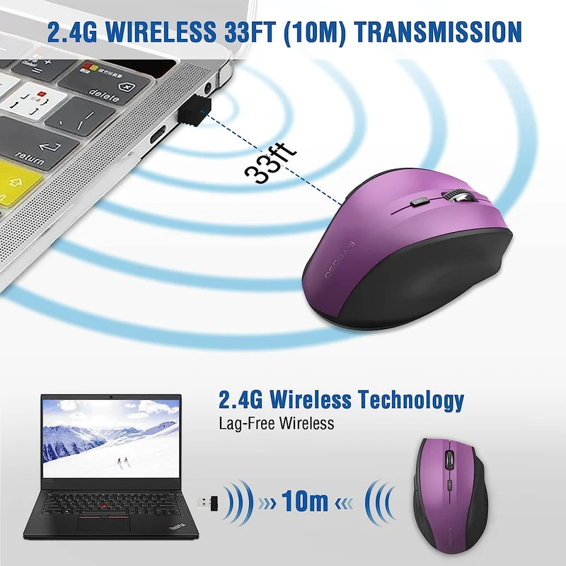 E-Yooso E-1010 Wireless Mouse (Purple)