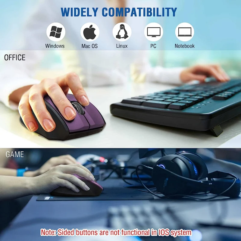 E-Yooso E-1010 Wireless Mouse (Purple)