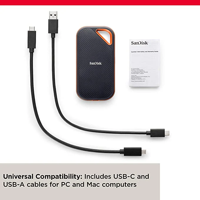 Sandisk Extreme Pro 2TB USB-C USB 3.2 GEN 2 X2 Up To 2000MB/S Portable SSD V2