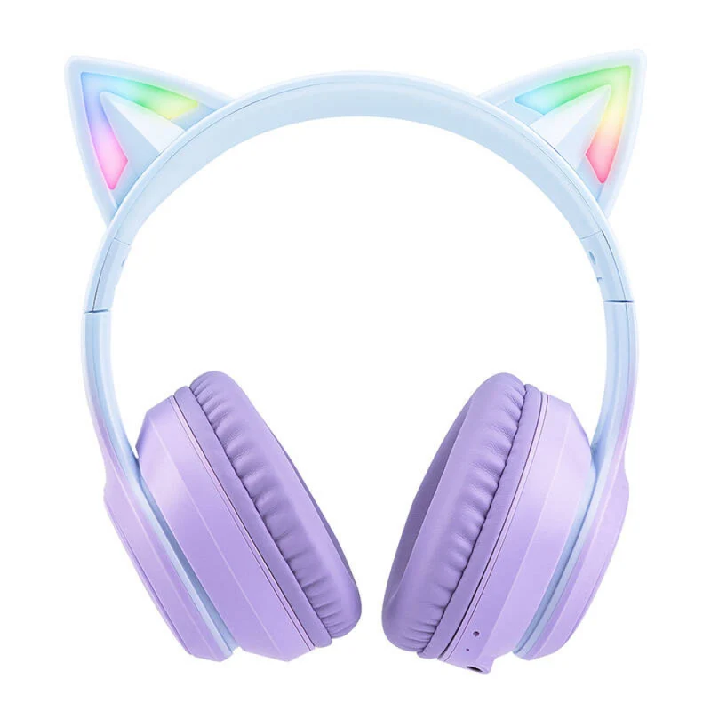 Onikuma B90 RGB Cat Ear Wireless Gaming Headset (Gradient Purple, Pink, Black)