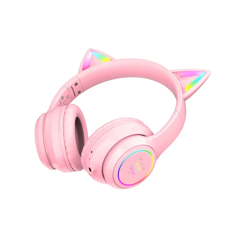 Onikuma B90 RGB Cat Ear Wireless Gaming Headset (Gradient Purple, Pink, Black)