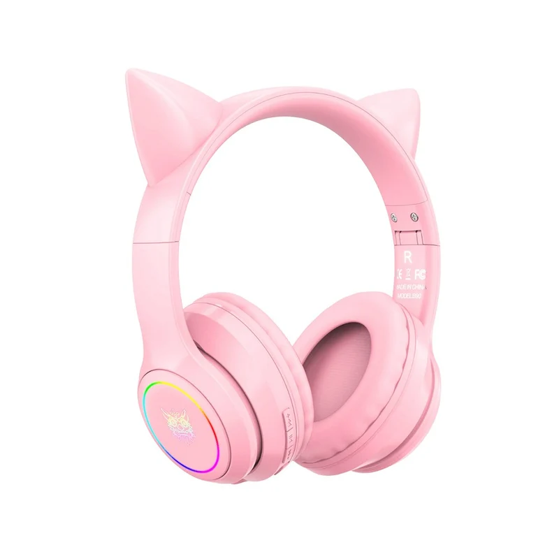Onikuma B90 RGB Cat Ear Wireless Gaming Headset (Gradient Purple, Pink, Black)