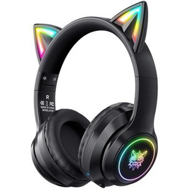 Onikuma B90 RGB Cat Ear Wireless Gaming Headset (Gradient Purple, Pink, Black)