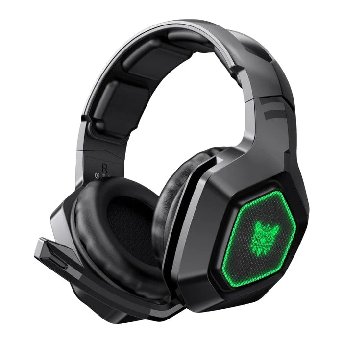 Onikuma K10 2.4G Wireless/Wired Dual Modes Gaming Headset With Green Light (Black)