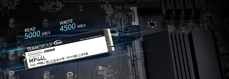 Teamgroup MP44L M.2 2280 1TB PCIE 4.0 X4 NVME 1.4 TLC Internal SSD w/ Heat Dissipating Graphene SSD Label (TM8FPK001T0C101)