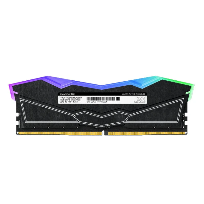Teamgroup T-Force Delta RGB 32GB (2X16GB) DDR5 Intel XMP 6000MHZ CL38-38-38-78 1.25V Gaming Desktop Memory (Black) (FF3D532G6000HC38ADC01)