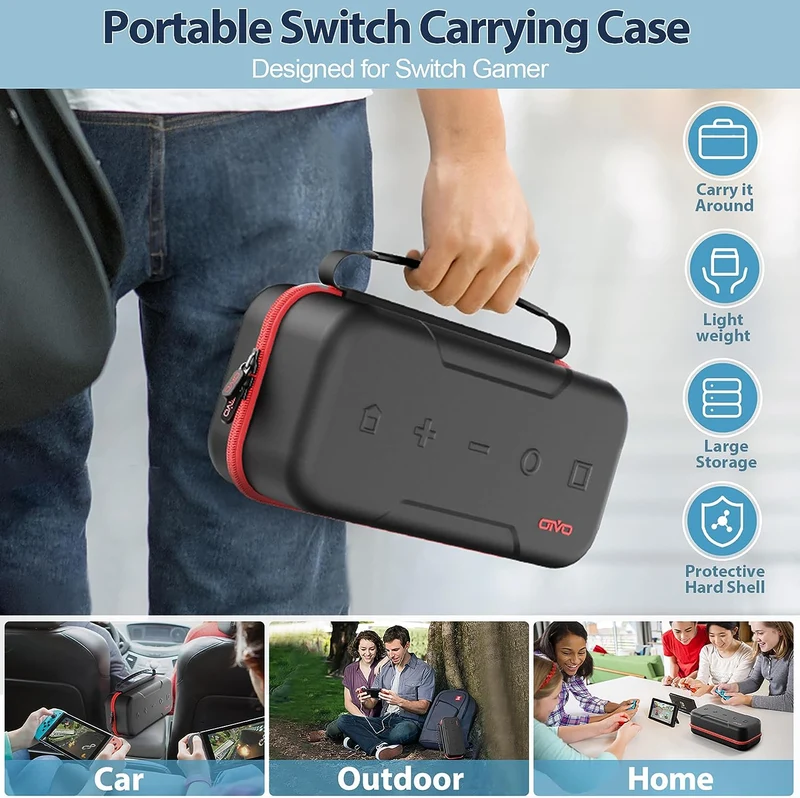 Oivo NSW Carry Case For N-Switch / N-Switch OLED (Red) (IV-SW188X-US)