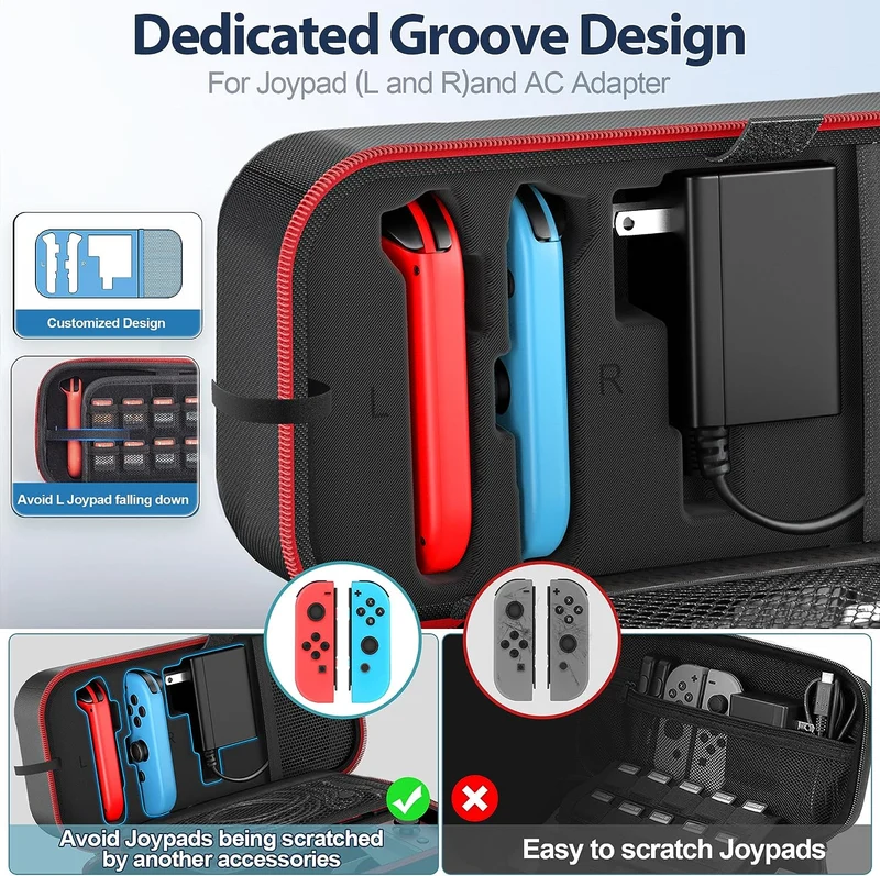Oivo NSW Carry Case For N-Switch / N-Switch OLED (Red) (IV-SW188X-US)