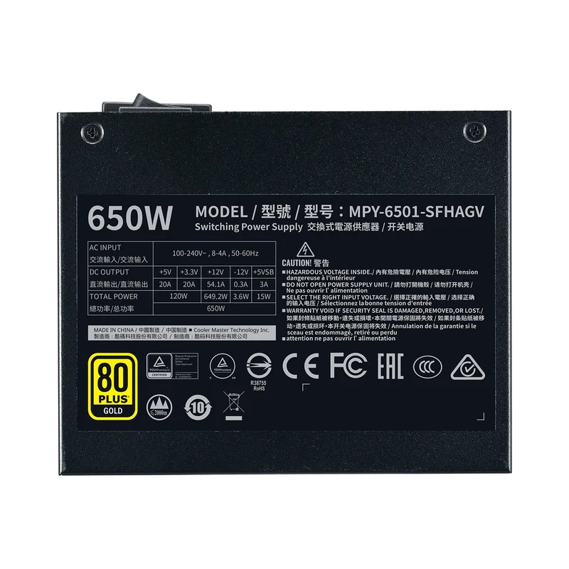 Cooler Master V650 650W SFX 80+ Gold Full-Modular Power Supply (Black) (MPY-6501-SFHAGV-US)