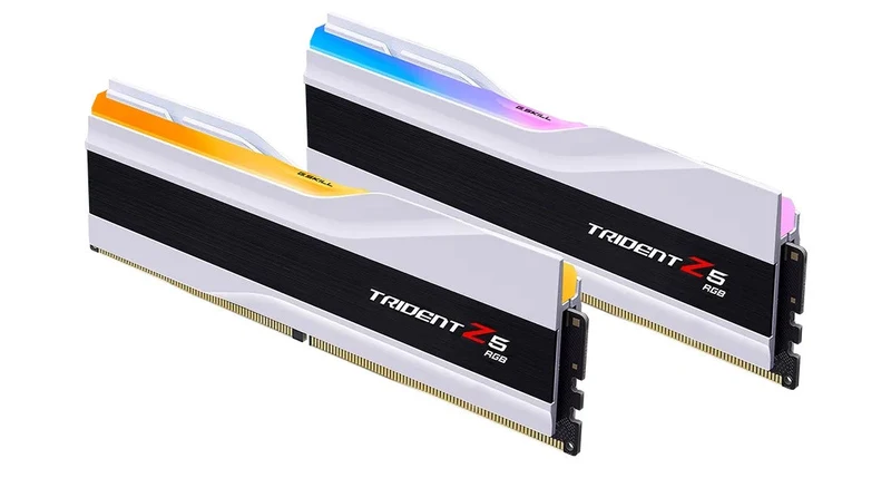 G.Skill Trident Z5 RGB 64GB (2X32GB) DDR5 Intel XMP 6000MHZ CL36-36-36-96 1.35V Desktop Memory (Matte White) (F5-6000J3636F32GX2-TZ5RW)