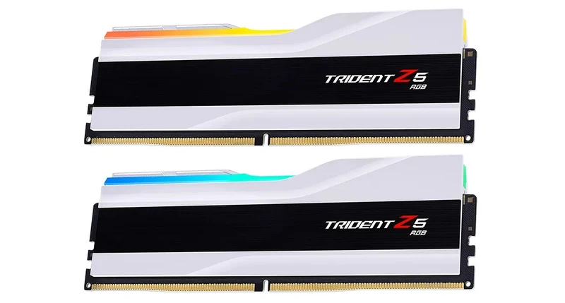 G.Skill Trident Z5 RGB 64GB (2X32GB) DDR5 Intel XMP 6000MHZ CL36-36-36-96 1.35V Desktop Memory (Matte White) (F5-6000J3636F32GX2-TZ5RW)