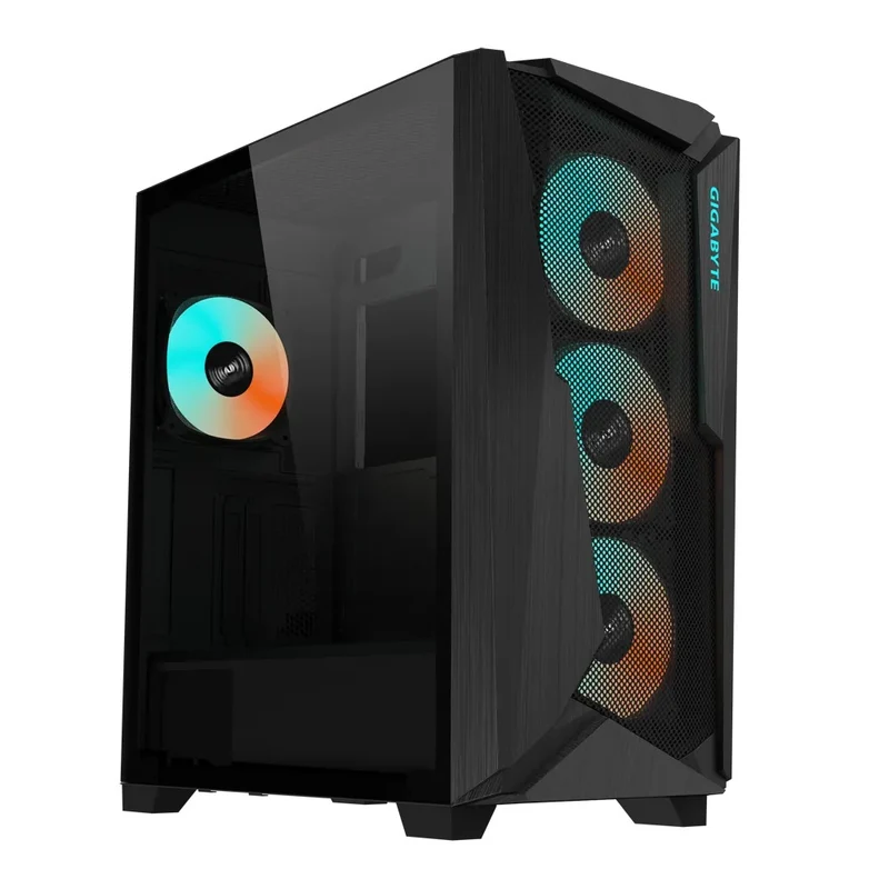 Gigabyte C301 V2 Tempered Glass RGB Mid-Tower 4X ARGB PWM Fan ATX Case (Black) (GB-C301G-V2)