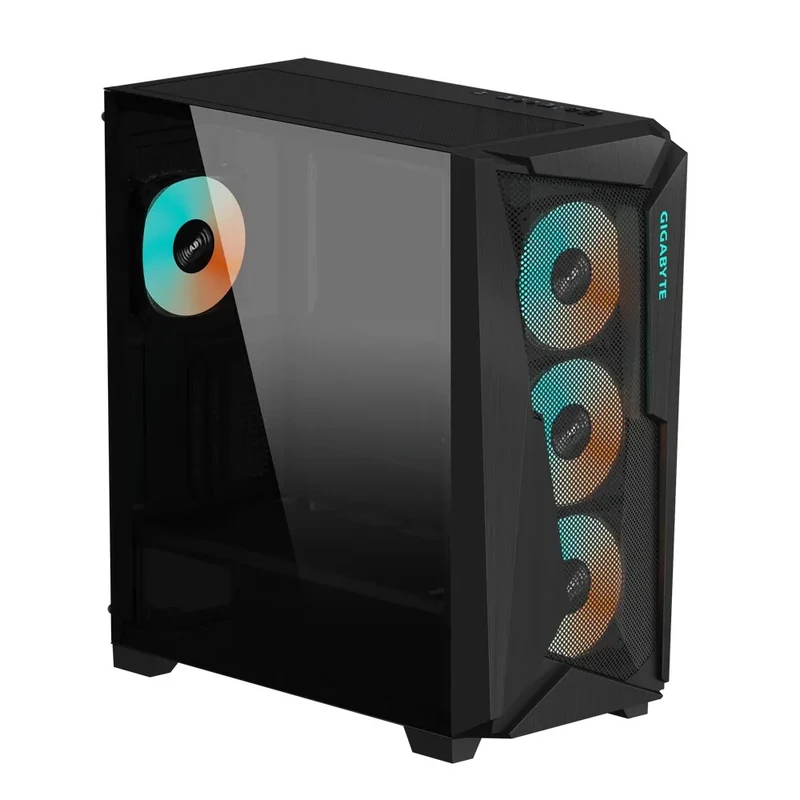 Gigabyte C301 V2 Tempered Glass RGB Mid-Tower 4X ARGB PWM Fan ATX Case (Black) (GB-C301G-V2)
