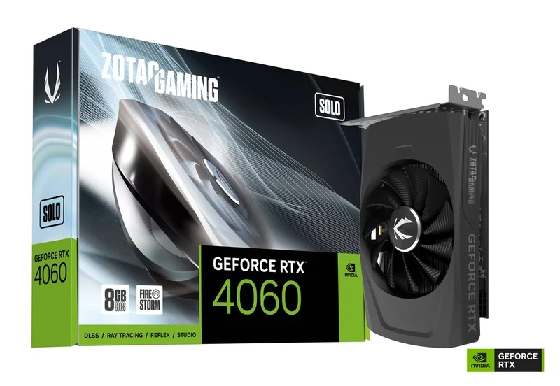 Zotac Gaming GeForce RTX 4060 8GB Solo 128-Bit GDDR6 Graphics Card (ZT-D40600G-10L)