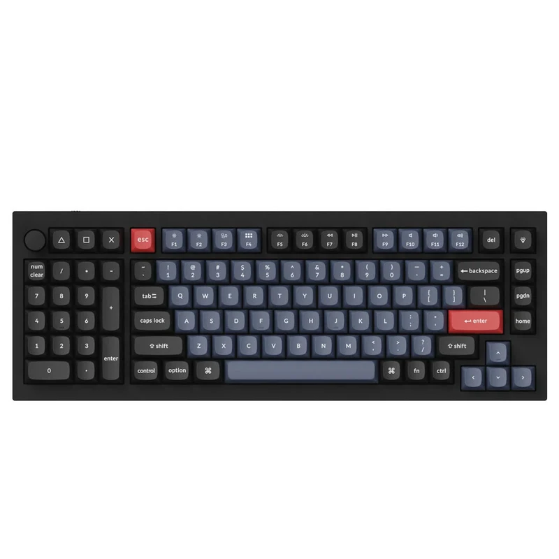 Keychron Q12 QMK 96% Fully Assembled Knob RGB Hot-Swappable Wired Mechanical Keyboard - Carbon Black A (Gateron G Pro Brown Switch) (Q12-M3)