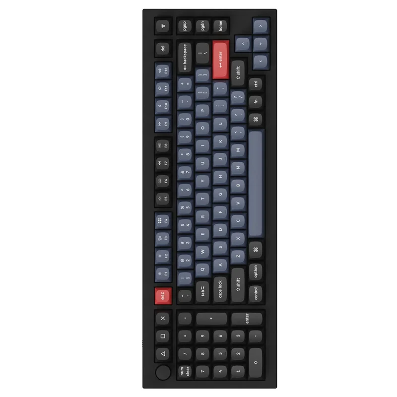 Keychron Q12 QMK 96% Fully Assembled Knob RGB Hot-Swappable Wired Mechanical Keyboard - Carbon Black A (Gateron G Pro Brown Switch) (Q12-M3)