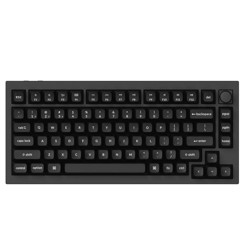 Keychron Q1 Pro QMK/Via 75% Fully Assembled Knob SE RGB Hot-Swappable Wireless Mechanical Keyboard - Carbon Black (K Pro Brown Switch) (Q1P-M3B)